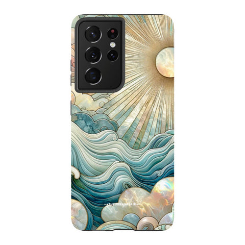 Ocean Waves & Sun Rays Stained Glass Tough Phone Case