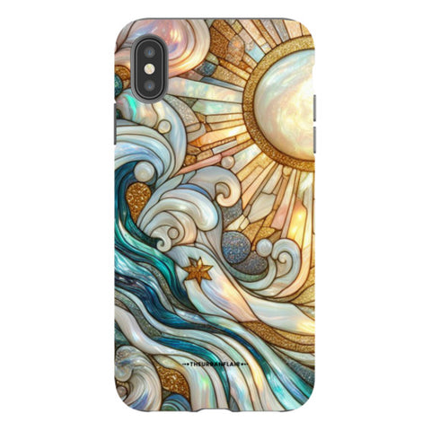Waves & Sun Rays Stained Glass Illusion Tough Phone Case