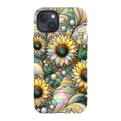 Cute Sunflowers Stained Glass Illusion Tough Phone Case