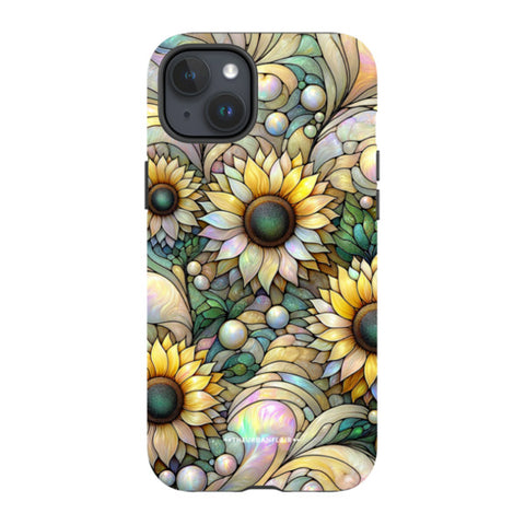 Cute Sunflowers Stained Glass Illusion Tough Phone Case