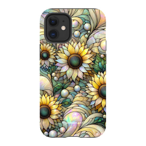 Cute Sunflowers Stained Glass Illusion Tough Phone Case