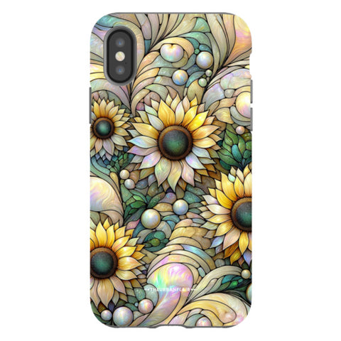 Cute Sunflowers Stained Glass Illusion Tough Phone Case