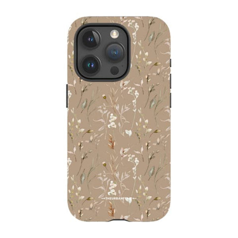 Cute Beige Floral Tough Phone Case