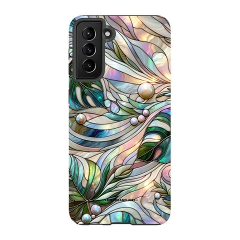 Monstera Leaves Stained Glass Tough Phone Case