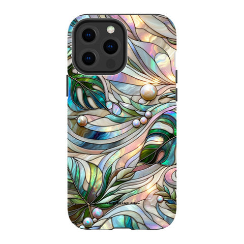Monstera Leaves Stained Glass Tough Phone Case