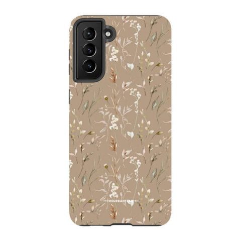 Cute Beige Floral Tough Phone Case