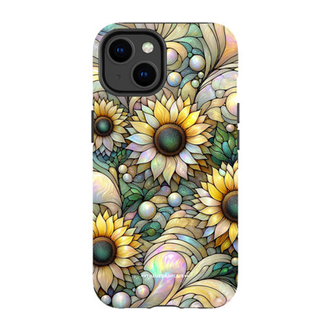 Cute Sunflowers Stained Glass Illusion Tough Phone Case