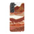 Brick Abstract Layered Mountains Print Tough Phone Case Galaxy S22 Satin [Semi-Matte] exclusively offered by The Urban Flair