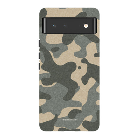 Textured Camo Print Tough Phone Case Pixel 6 Gloss [High Sheen] exclusively offered by The Urban Flair