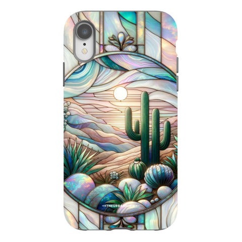 Desert Cactus Stained Glass Illusion Tough Phone Case