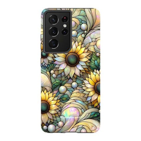 Cute Sunflowers Stained Glass Illusion Tough Phone Case