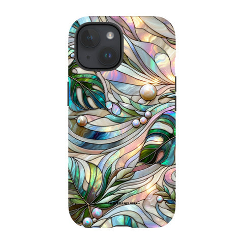 Monstera Leaves Stained Glass Tough Phone Case