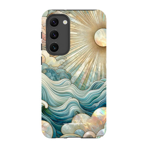 Ocean Waves & Sun Rays Stained Glass Tough Phone Case