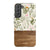 Vintage Wild Flower & Wood Print Tough Phone Case Galaxy S22 Plus Gloss [High Sheen] exclusively offered by The Urban Flair