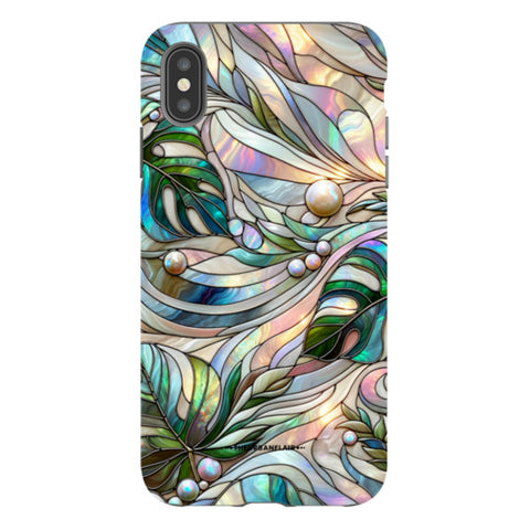 Monstera Leaves Stained Glass Tough Phone Case
