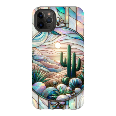 Desert Cactus Stained Glass Illusion Tough Phone Case