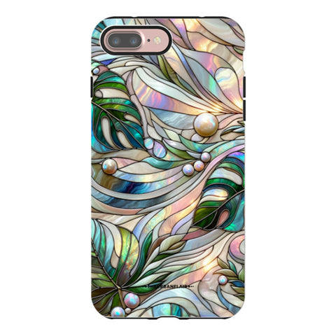 Monstera Leaves Stained Glass Tough Phone Case