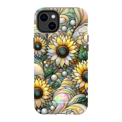 Cute Sunflowers Stained Glass Illusion Tough Phone Case