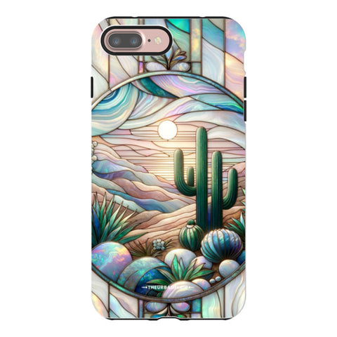 Desert Cactus Stained Glass Illusion Tough Phone Case
