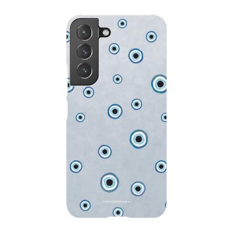 Pale Baby Blue Evil Eye Tough Phone Case Galaxy S22 Gloss [High Sheen] exclusively offered by The Urban Flair