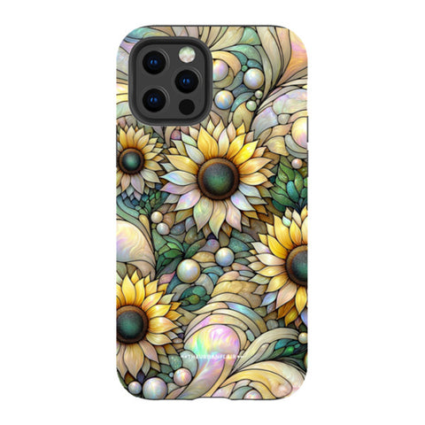 Cute Sunflowers Stained Glass Illusion Tough Phone Case