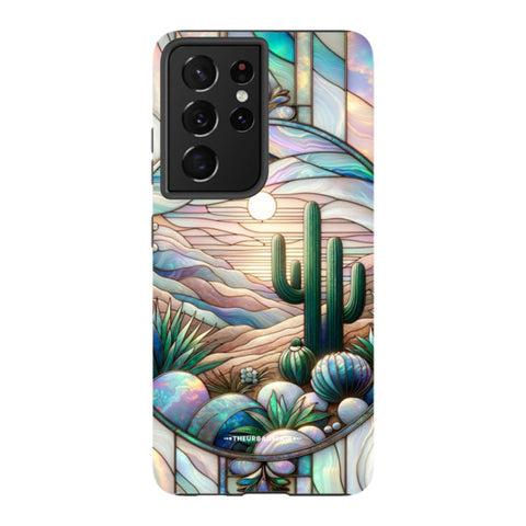 Desert Cactus Stained Glass Illusion Tough Phone Case