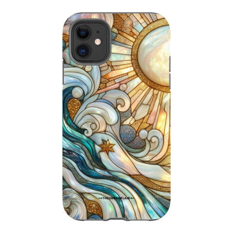 Waves & Sun Rays Stained Glass Illusion Tough Phone Case