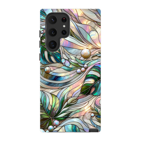Monstera Leaves Stained Glass Tough Phone Case
