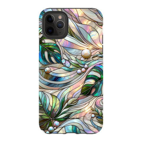 Monstera Leaves Stained Glass Tough Phone Case