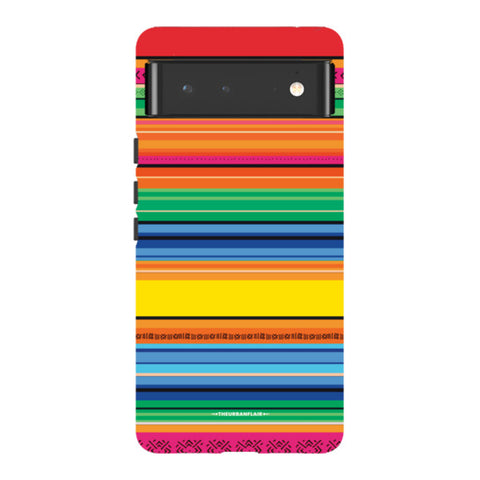 Rainbow Serape Tough Phone Case Pixel 6 Gloss [High Sheen] exclusively offered by The Urban Flair