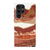 Brick Abstract Layered Mountains Print Tough Phone Case Galaxy S22 Ultra Gloss [High Sheen] exclusively offered by The Urban Flair