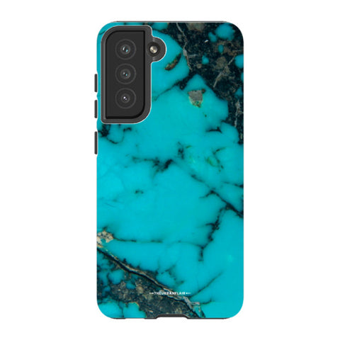Turquoise Stone Print Tough Phone Case Galaxy S21 FE Satin [Semi-Matte] exclusively offered by The Urban Flair