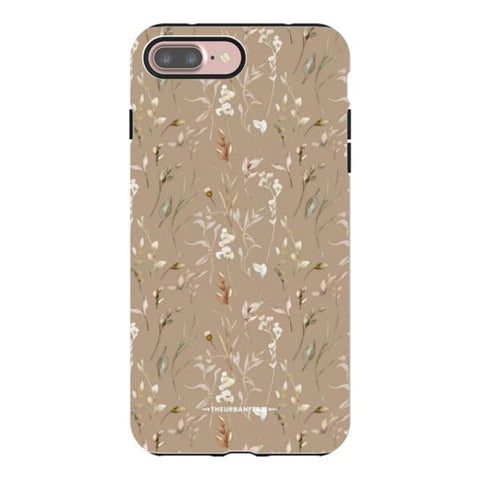 Cute Beige Floral Tough Phone Case