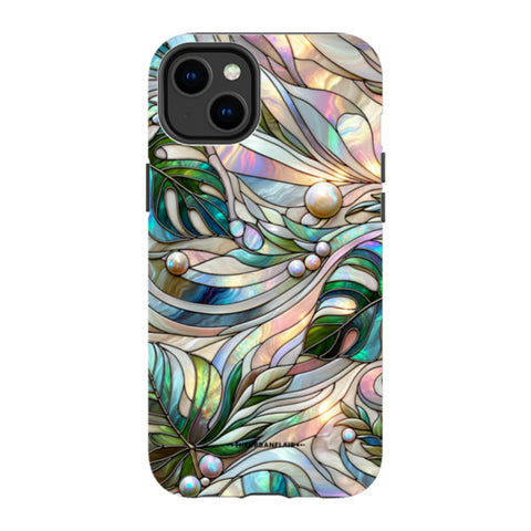 Monstera Leaves Stained Glass Tough Phone Case