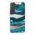 Aesthetic Blue Layered Mountains Tough Phone Case Galaxy S22 Plus Gloss [High Sheen] exclusively offered by The Urban Flair