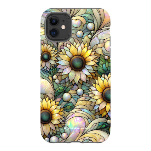 Cute Sunflowers Stained Glass Illusion Tough Phone Case