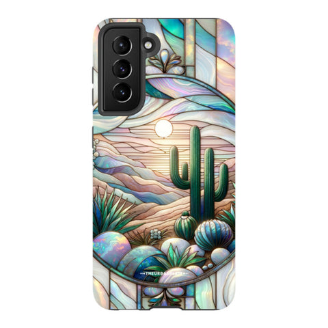 Desert Cactus Stained Glass Illusion Tough Phone Case