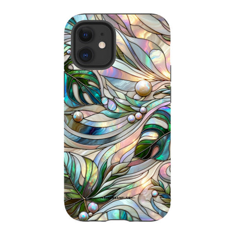 Monstera Leaves Stained Glass Tough Phone Case
