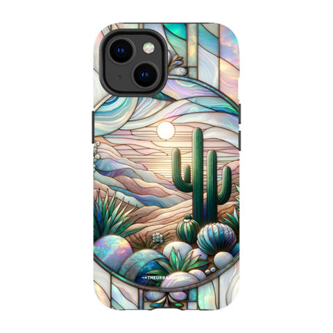 Desert Cactus Stained Glass Illusion Tough Phone Case