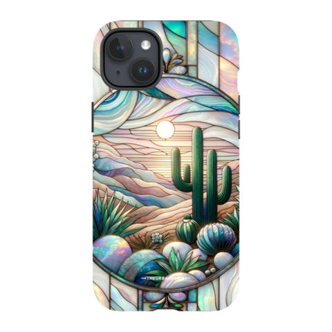 Desert Cactus Stained Glass Illusion Tough Phone Case