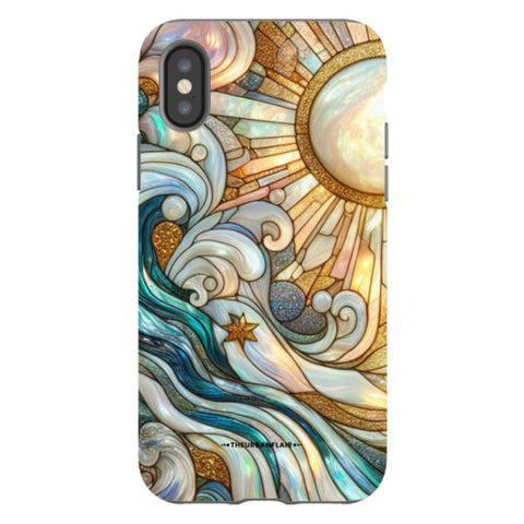 Waves & Sun Rays Stained Glass Illusion Tough Phone Case