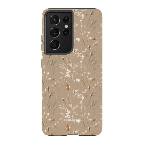 Cute Beige Floral Tough Phone Case