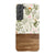 Vintage Wild Flower & Wood Print Tough Phone Case Galaxy S22 Satin [Semi-Matte] exclusively offered by The Urban Flair