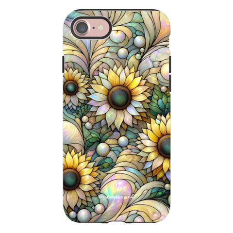 Cute Sunflowers Stained Glass Illusion Tough Phone Case