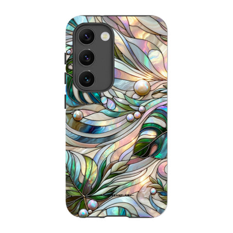 Monstera Leaves Stained Glass Tough Phone Case