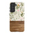 Vintage Wild Flower & Wood Print Tough Phone Case Galaxy S21 FE Satin [Semi-Matte] exclusively offered by The Urban Flair