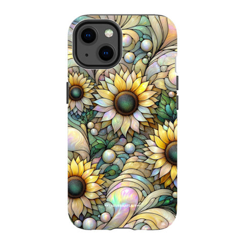 Cute Sunflowers Stained Glass Illusion Tough Phone Case