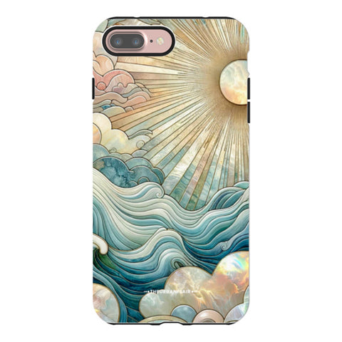 Ocean Waves & Sun Rays Stained Glass Tough Phone Case