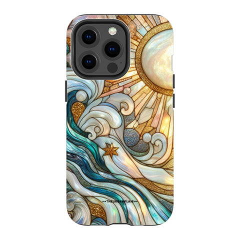 Waves & Sun Rays Stained Glass Illusion Tough Phone Case