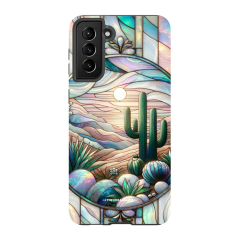Desert Cactus Stained Glass Illusion Tough Phone Case